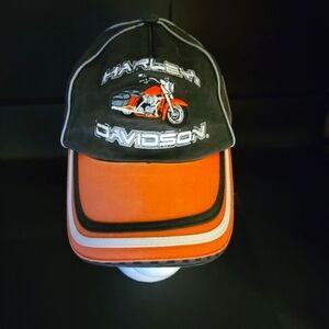 Harley Davidson Adjustable Hat Graphic Print Embroidered